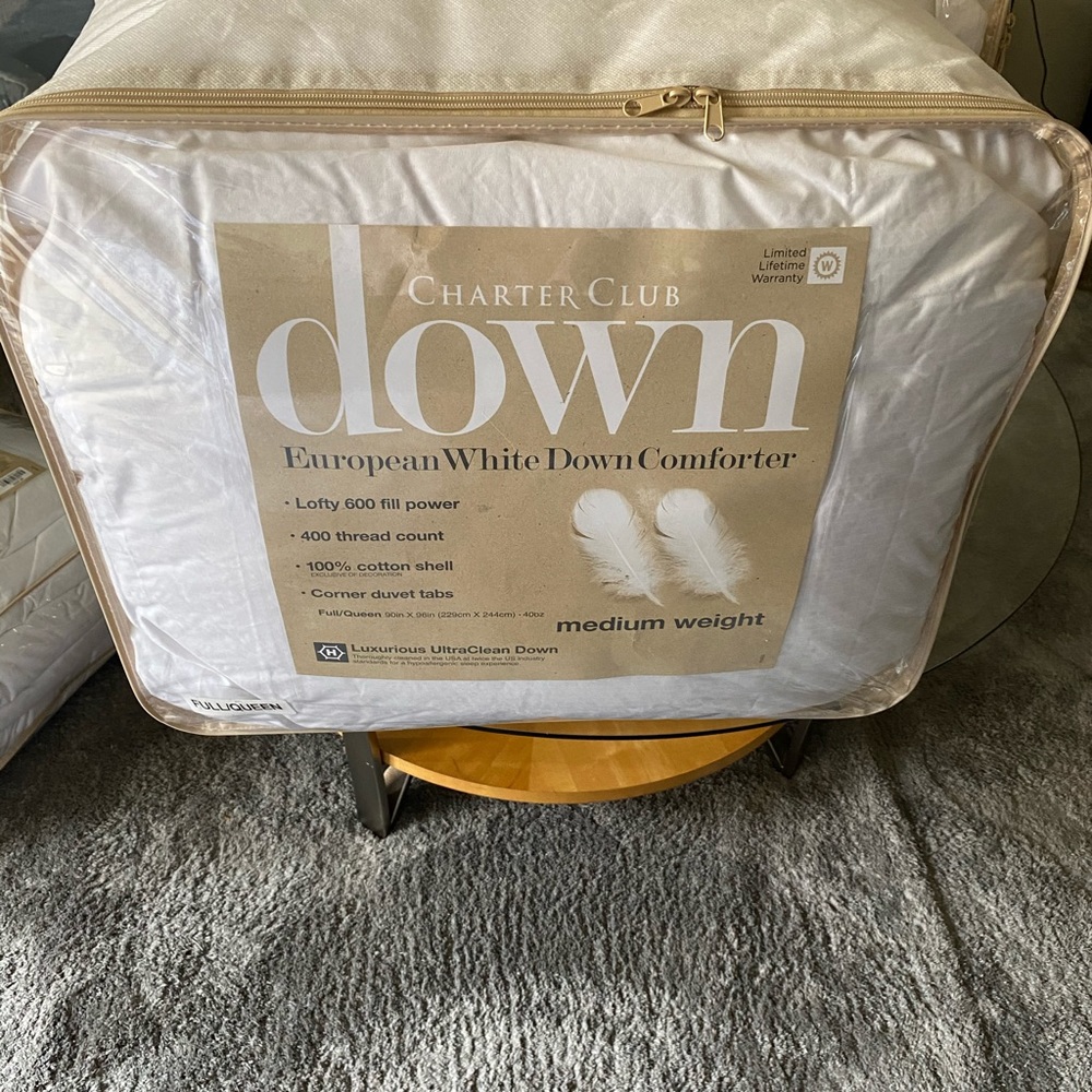 - Chapter Club bedding down medium weight queen
